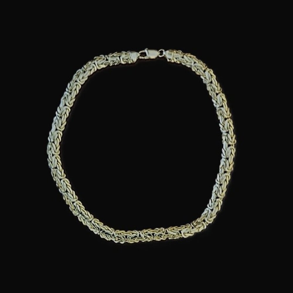 VINTAGE LUXURIOUS 14K YELLOW GOLD BYZANTINE CHAIN NECKLACE 16 INCH LOBSTER CLAW - Picture 6 of 14